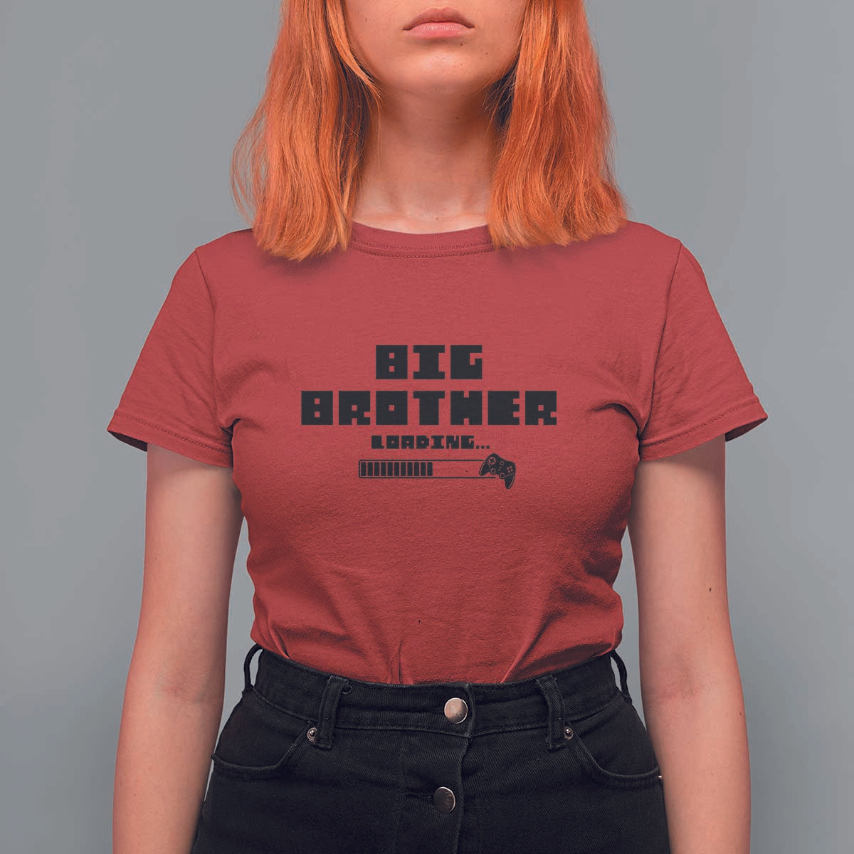 Big Brother T Shirt For Women Loading Game Console - Wonder Print Shop