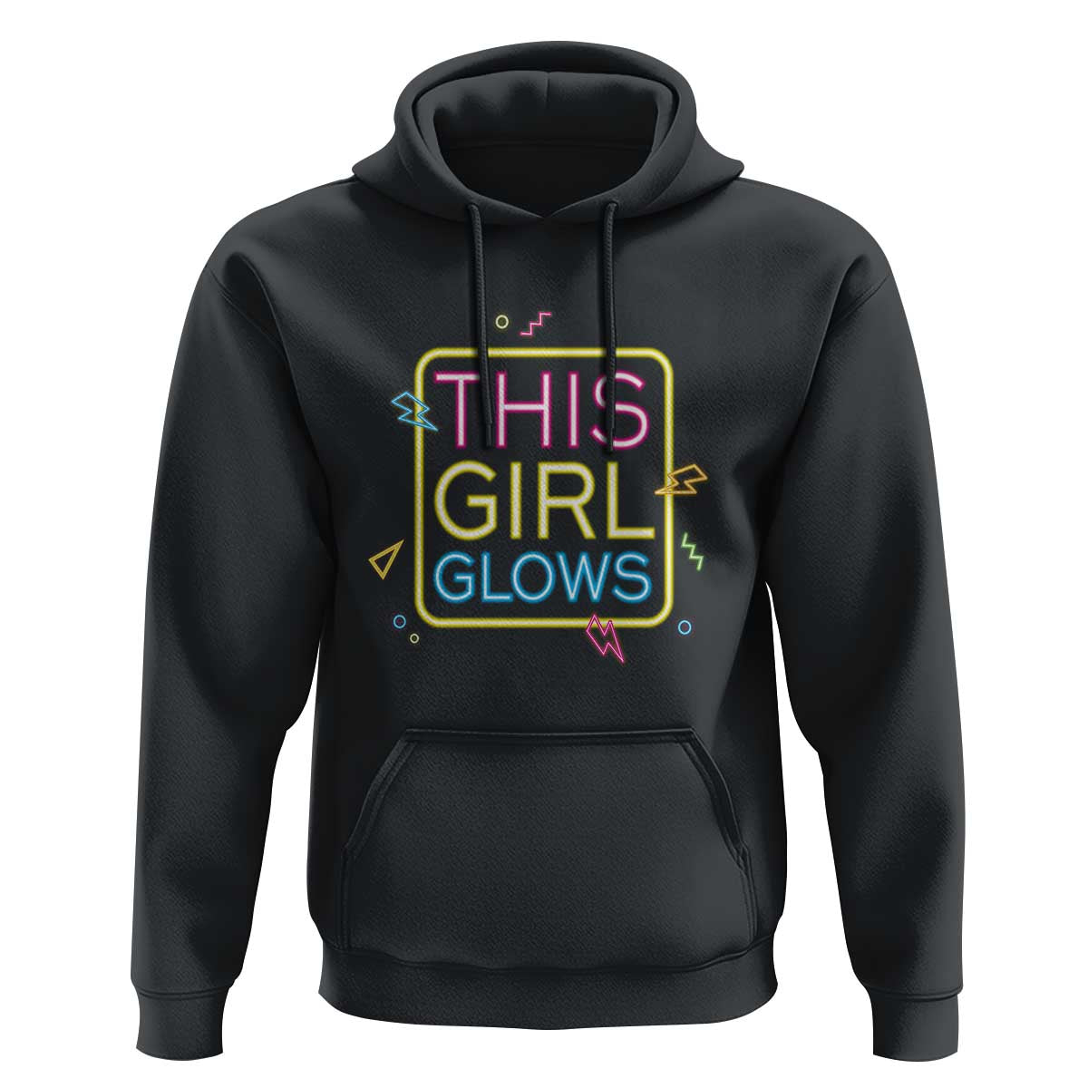 This Girl Glows Hoodie Neon Women Party Night - Wonder Print Shop
