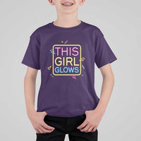 This Girl Glows T Shirt For Kid Neon Women Party Night - Wonder Print Shop