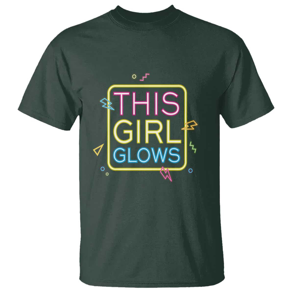 This Girl Glows T Shirt Neon Women Party Night - Wonder Print Shop