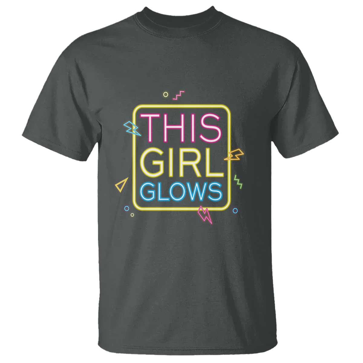 This Girl Glows T Shirt Neon Women Party Night - Wonder Print Shop