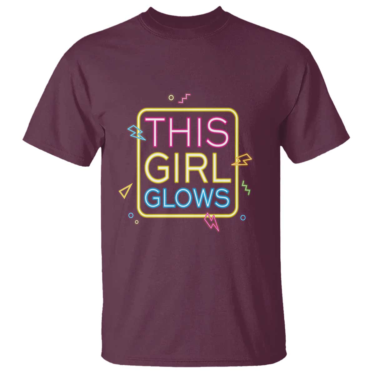 This Girl Glows T Shirt Neon Women Party Night - Wonder Print Shop