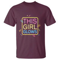 This Girl Glows T Shirt Neon Women Party Night - Wonder Print Shop