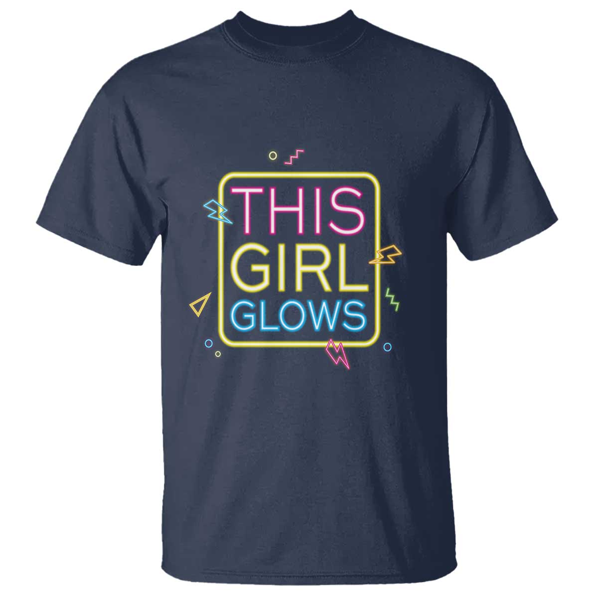 This Girl Glows T Shirt Neon Women Party Night - Wonder Print Shop