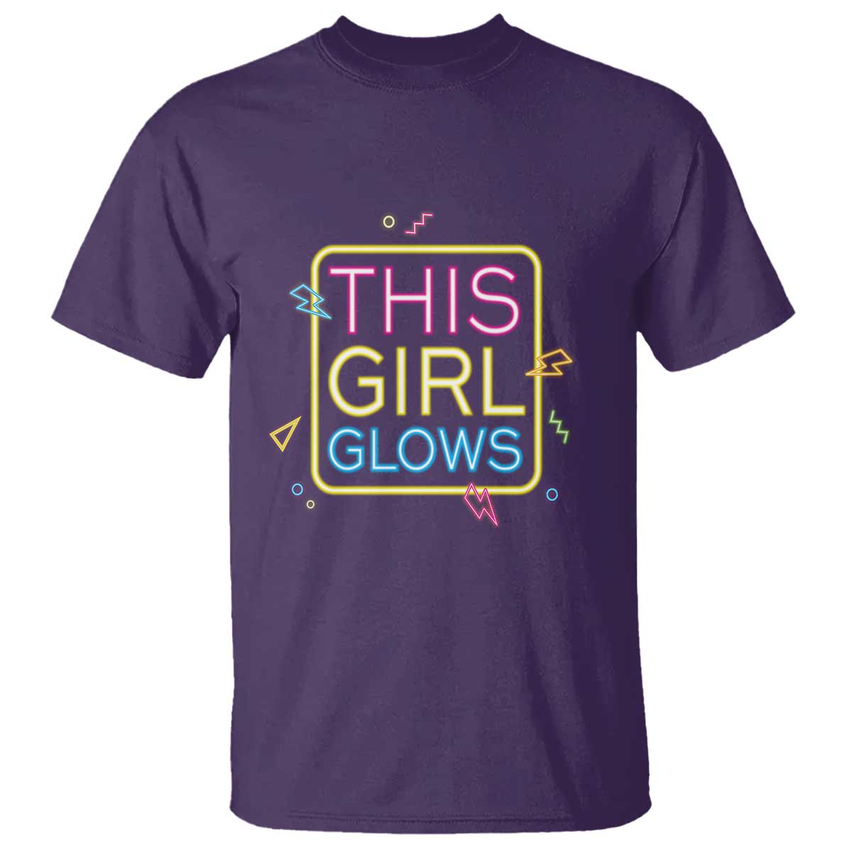 This Girl Glows T Shirt Neon Women Party Night - Wonder Print Shop