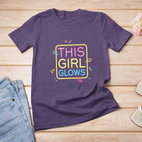 This Girl Glows T Shirt For Women Neon Women Party Night - Wonder Print Shop