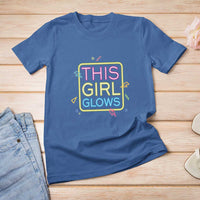 This Girl Glows T Shirt For Women Neon Women Party Night - Wonder Print Shop