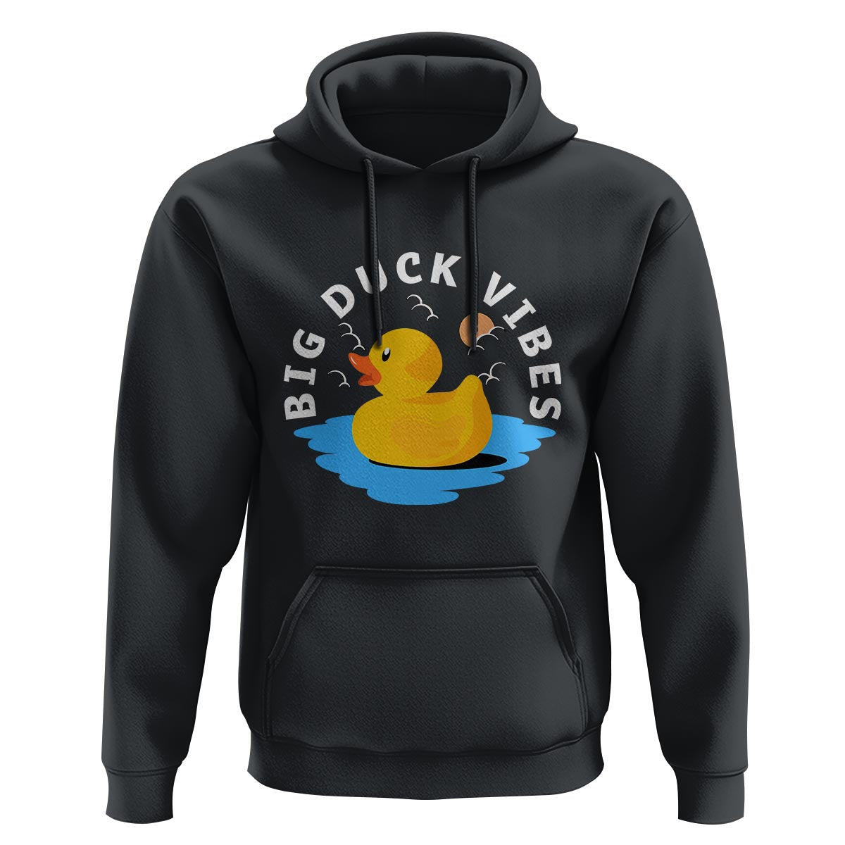 Rubber Ducky Hoodie Big Duck Vibes Cute Surfing Ocean Waves Summer Vacation - Wonder Print Shop