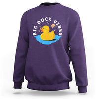 Rubber Ducky Sweatshirt Big Duck Vibes Cute Surfing Ocean Waves Summer Vacation - Wonder Print Shop