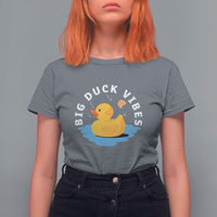 Rubber Ducky T Shirt For Women Big Duck Vibes Cute Surfing Ocean Waves Summer Vacation - Wonder Print Shop