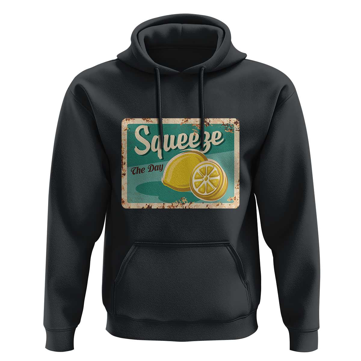Funny Quote Hoodie Squeeze The Day Vintage Lemon - Wonder Print Shop