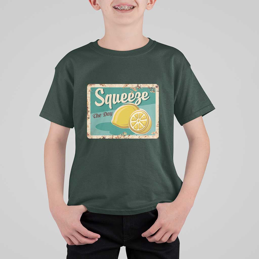 Funny Quote T Shirt For Kid Squeeze The Day Vintage Lemon - Wonder Print Shop