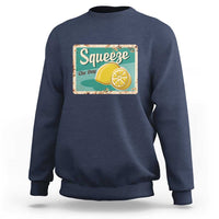 Funny Quote Sweatshirt Squeeze The Day Vintage Lemon - Wonder Print Shop