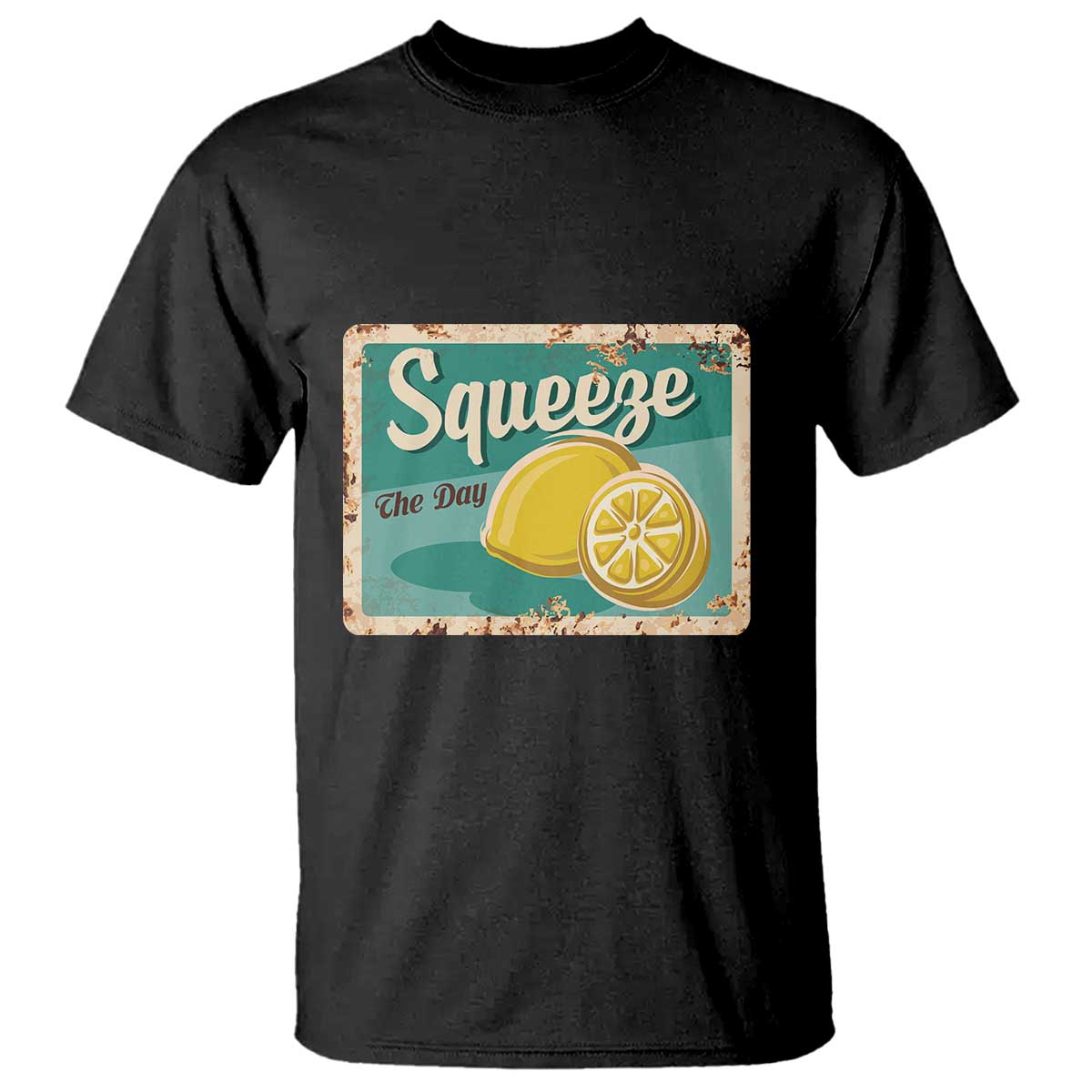 Funny Quote T Shirt Squeeze The Day Vintage Lemon - Wonder Print Shop
