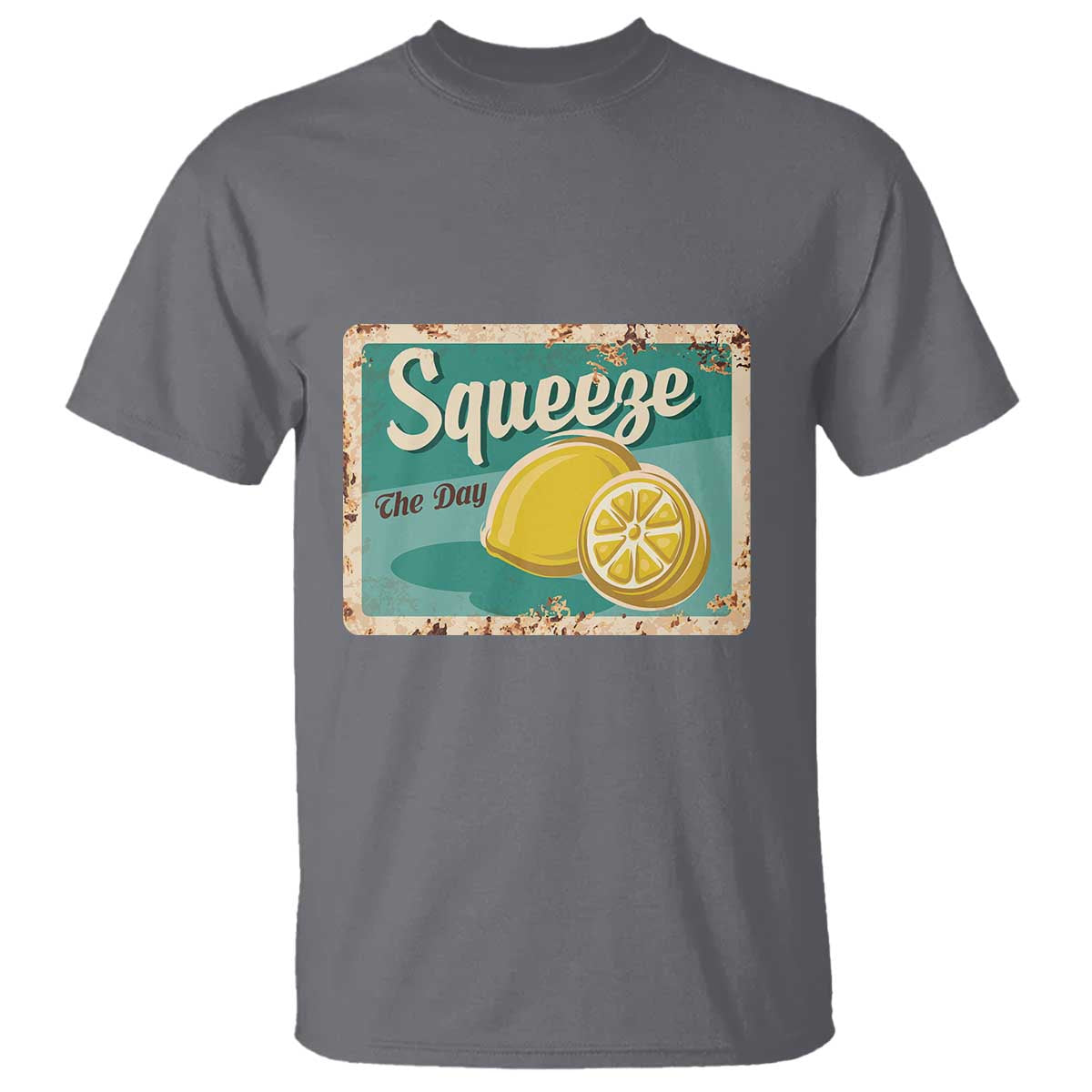 Funny Quote T Shirt Squeeze The Day Vintage Lemon - Wonder Print Shop