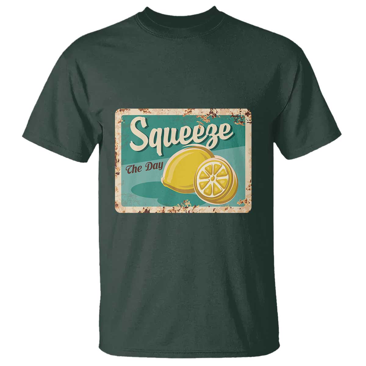 Funny Quote T Shirt Squeeze The Day Vintage Lemon - Wonder Print Shop