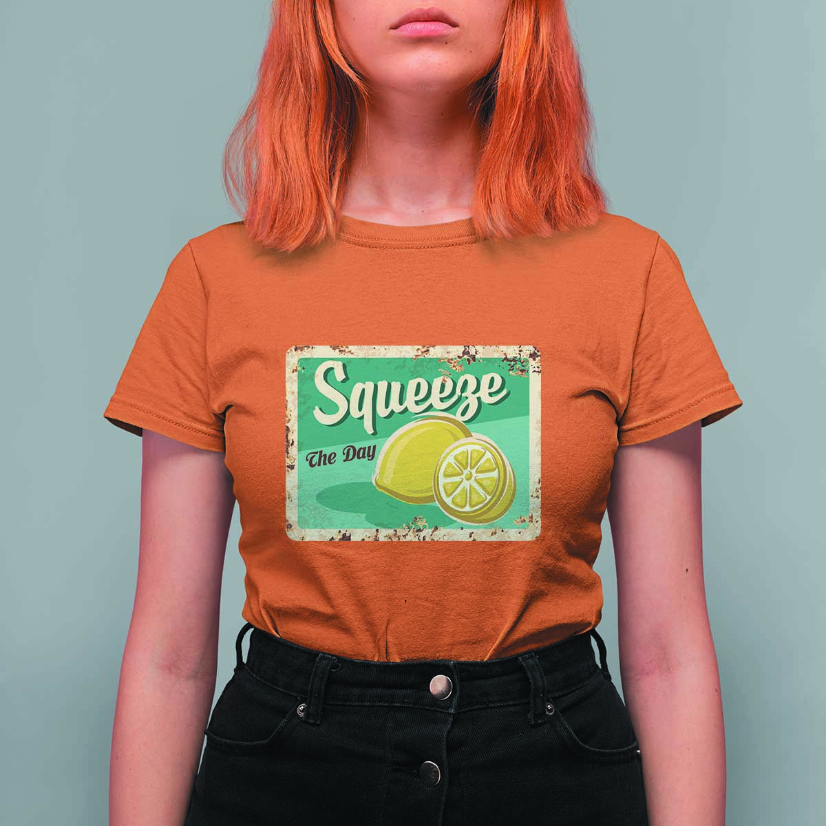 Funny Quote T Shirt For Women Squeeze The Day Vintage Lemon - Wonder Print Shop