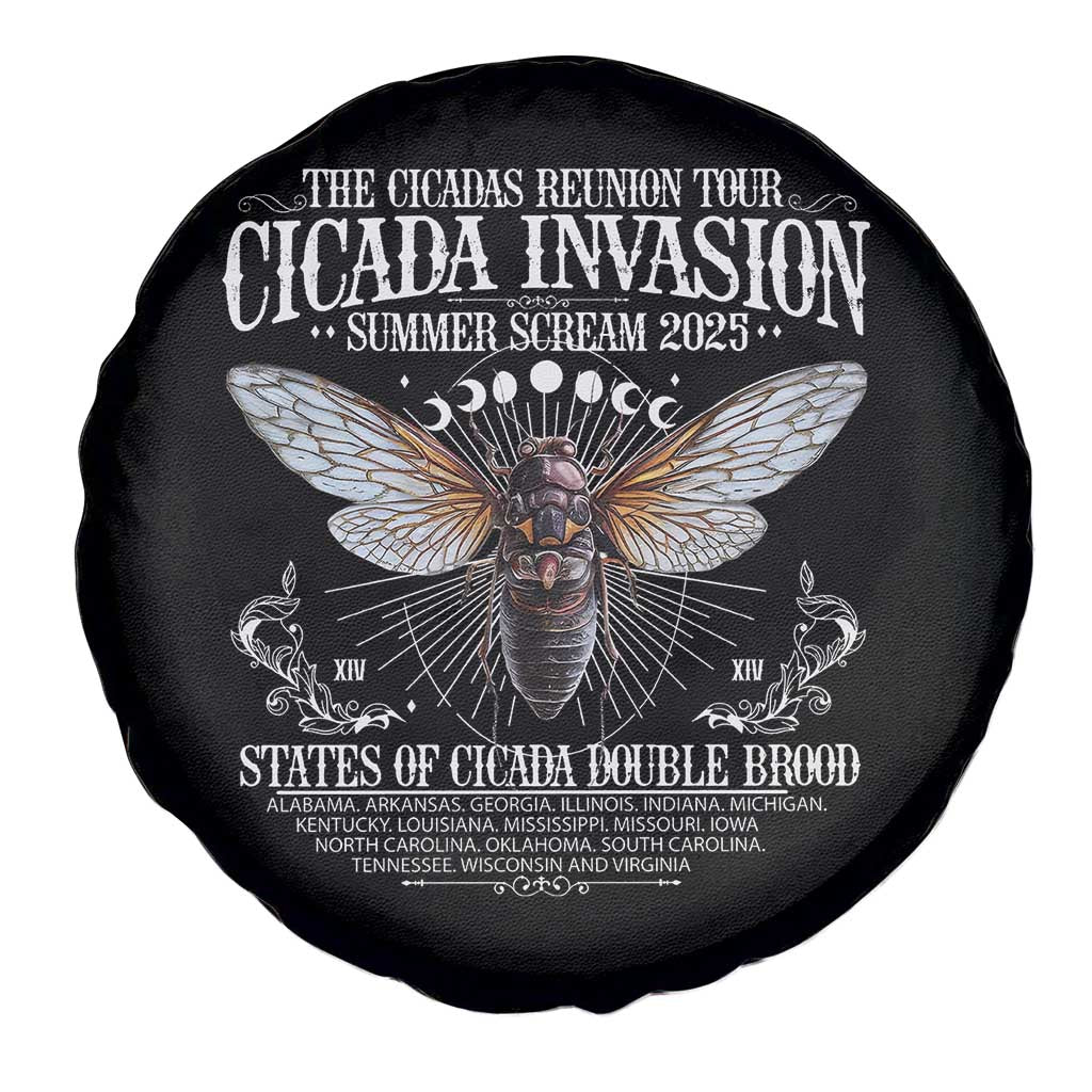 The Cicadas Reunion Tour 2025 Spare Tire Cover Cicada Invasion Brood XIV Vintage Concert Fest