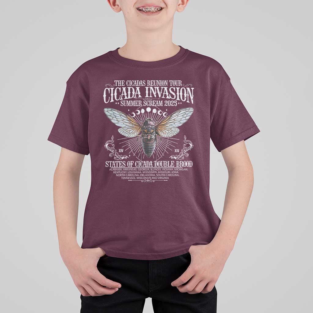The Cicadas Reunion Tour 2025 T Shirt For Kid Cicada Invasion Brood XIV Vintage Concert Fest