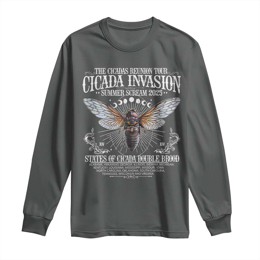 The Cicadas Reunion Tour 2025 Long Sleeve Shirt Cicada Invasion Brood XIV Vintage Concert Fest