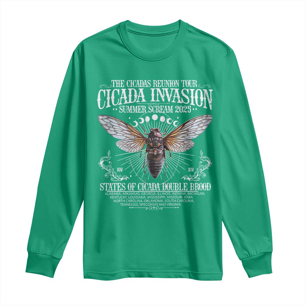 The Cicadas Reunion Tour 2025 Long Sleeve Shirt Cicada Invasion Brood XIV Vintage Concert Fest