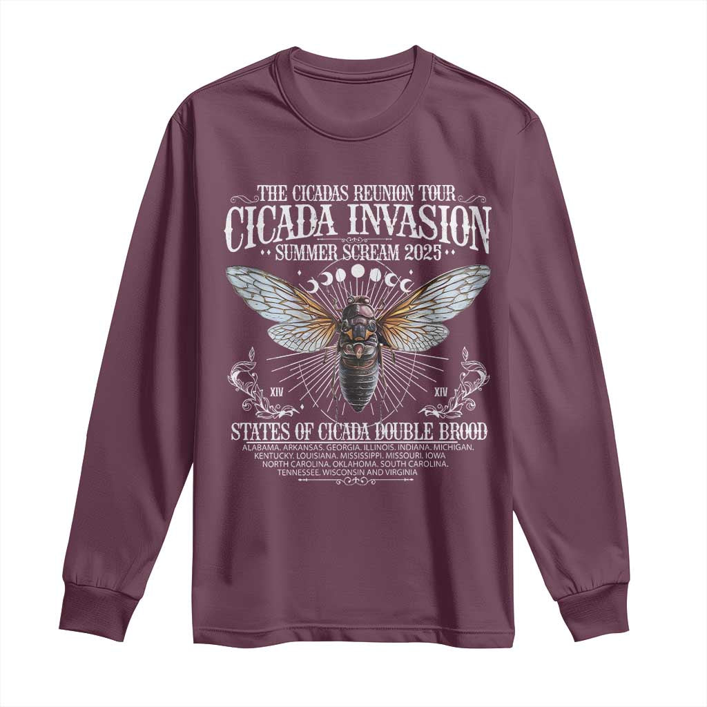 The Cicadas Reunion Tour 2025 Long Sleeve Shirt Cicada Invasion Brood XIV Vintage Concert Fest