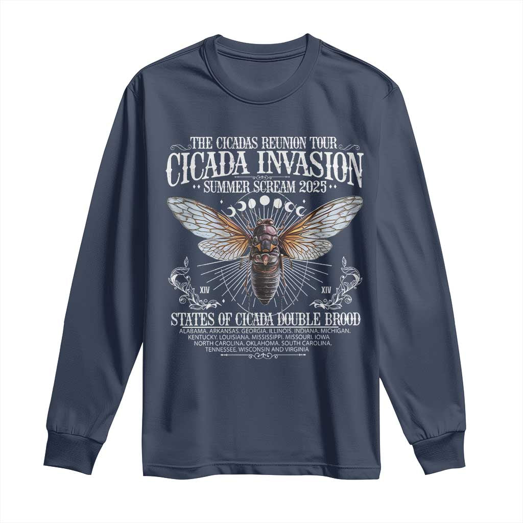 The Cicadas Reunion Tour 2025 Long Sleeve Shirt Cicada Invasion Brood XIV Vintage Concert Fest