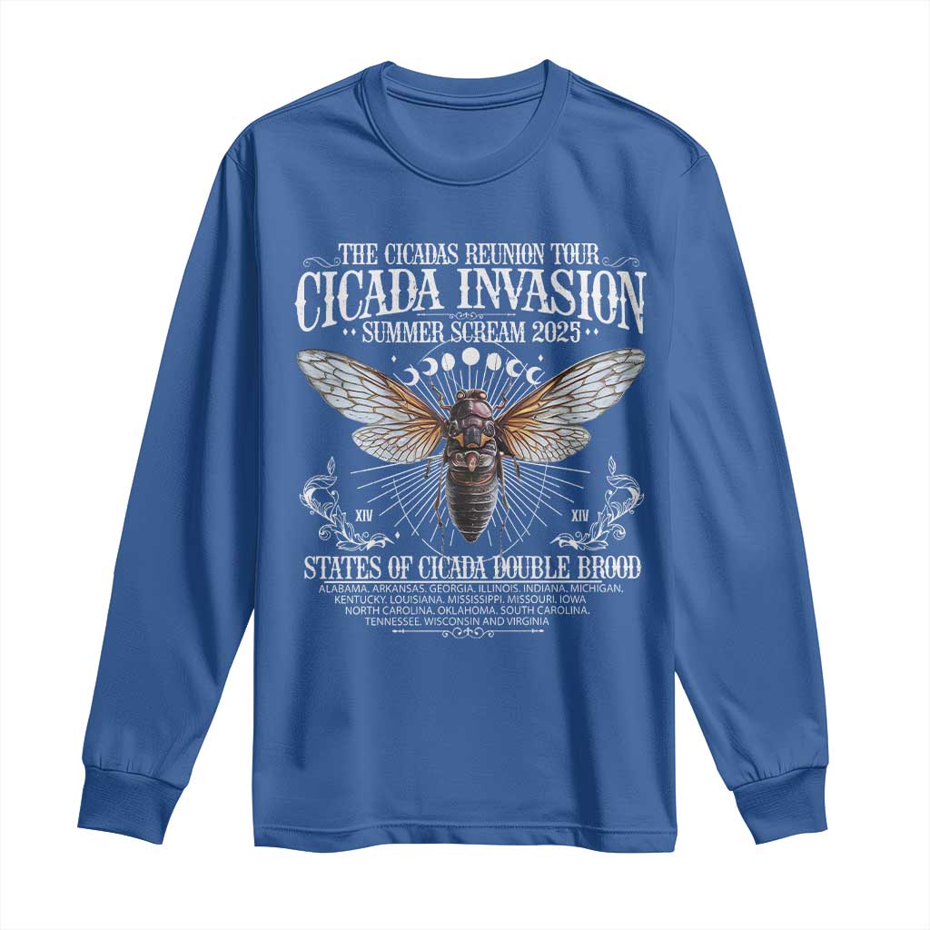 The Cicadas Reunion Tour 2025 Long Sleeve Shirt Cicada Invasion Brood XIV Vintage Concert Fest