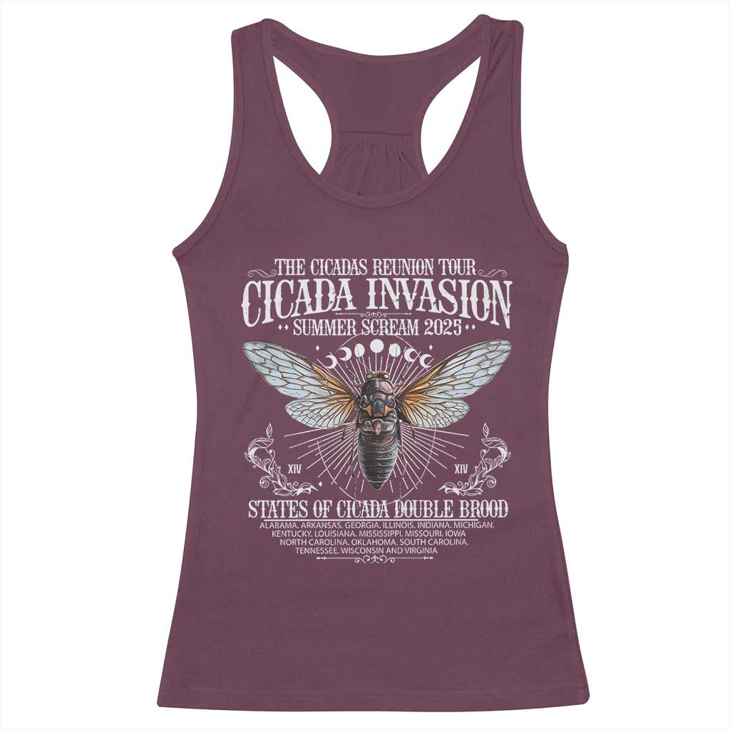 The Cicadas Reunion Tour 2025 Racerback Tank Top Cicada Invasion Brood XIV Vintage Concert Fest