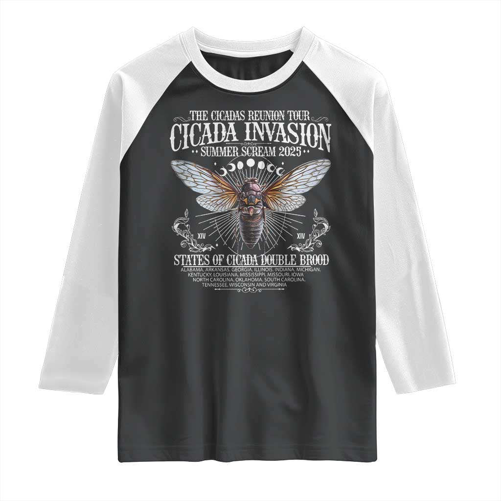 The Cicadas Reunion Tour 2025 Raglan Shirt Cicada Invasion Brood XIV Vintage Concert Fest