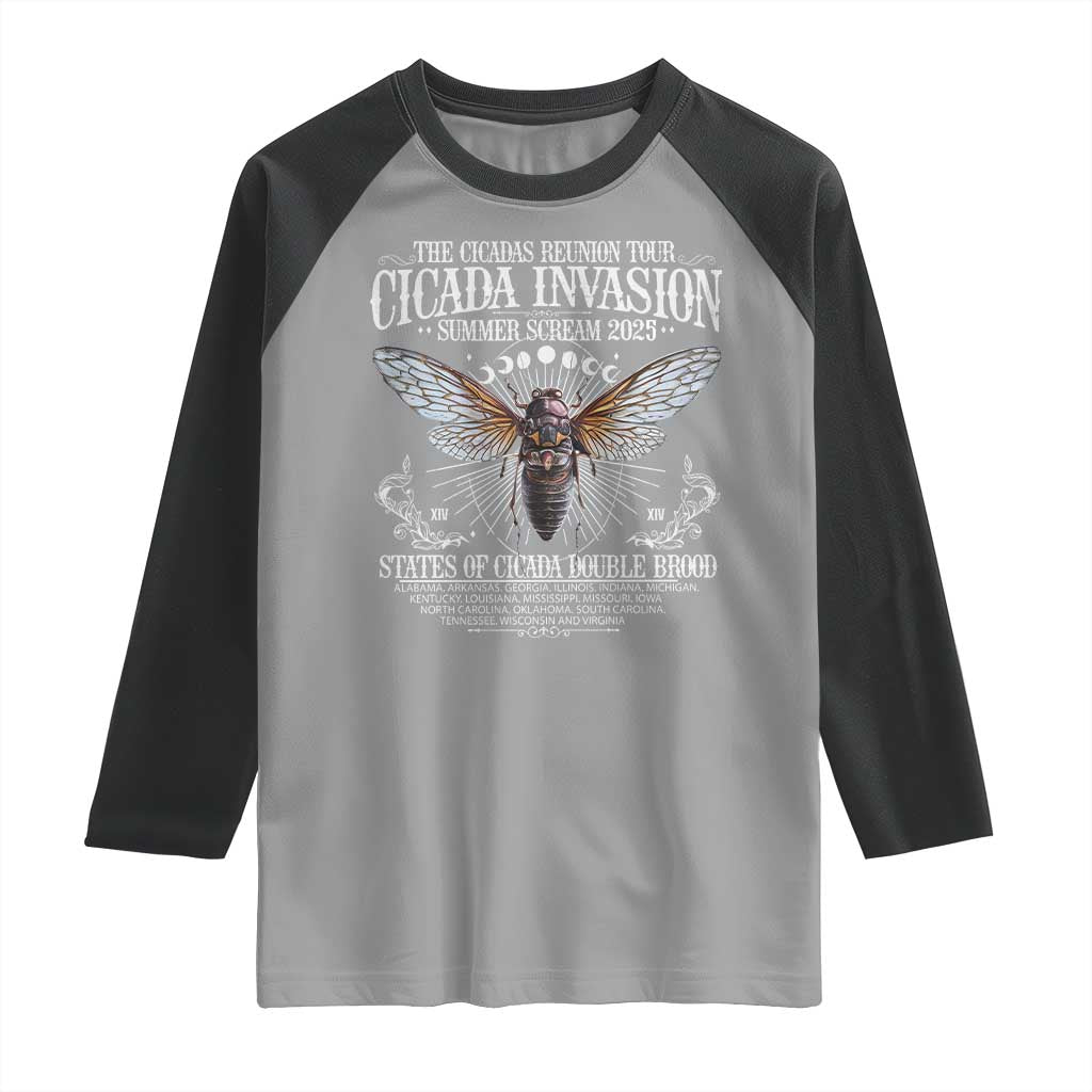 The Cicadas Reunion Tour 2025 Raglan Shirt Cicada Invasion Brood XIV Vintage Concert Fest