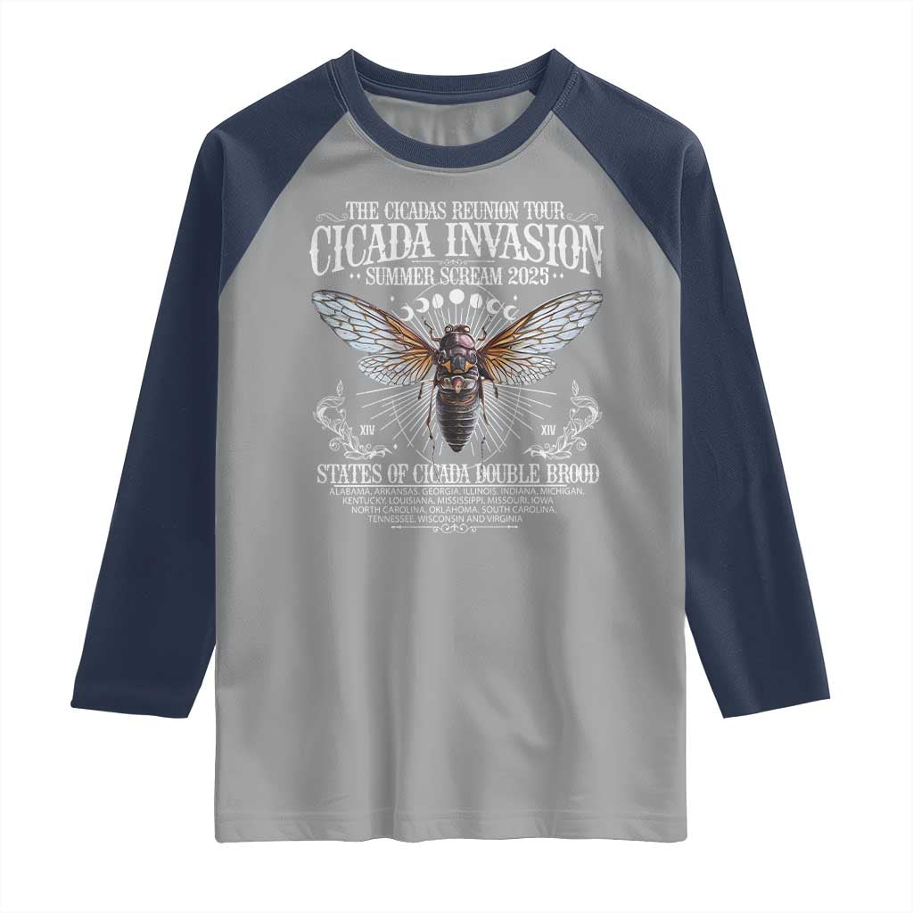 The Cicadas Reunion Tour 2025 Raglan Shirt Cicada Invasion Brood XIV Vintage Concert Fest