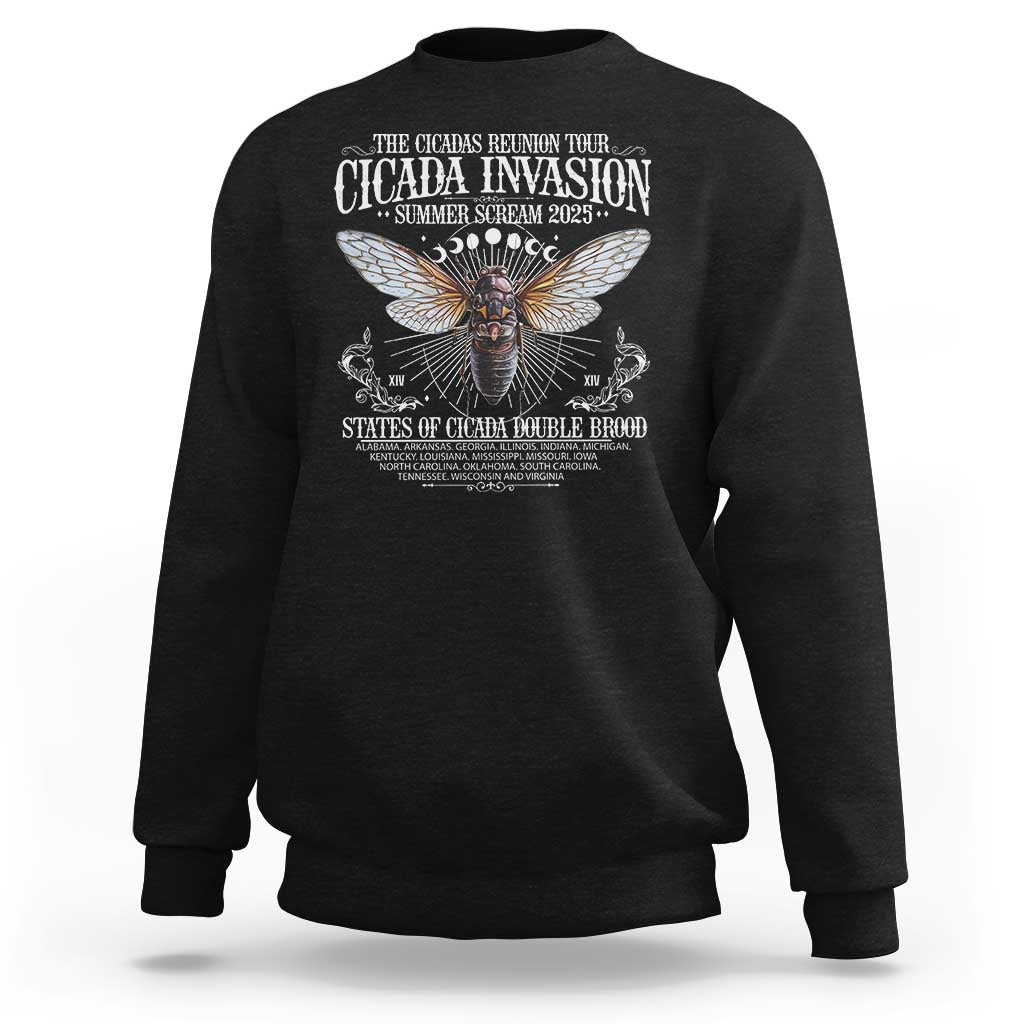 The Cicadas Reunion Tour 2025 Sweatshirt Cicada Invasion Brood XIV Vintage Concert Fest