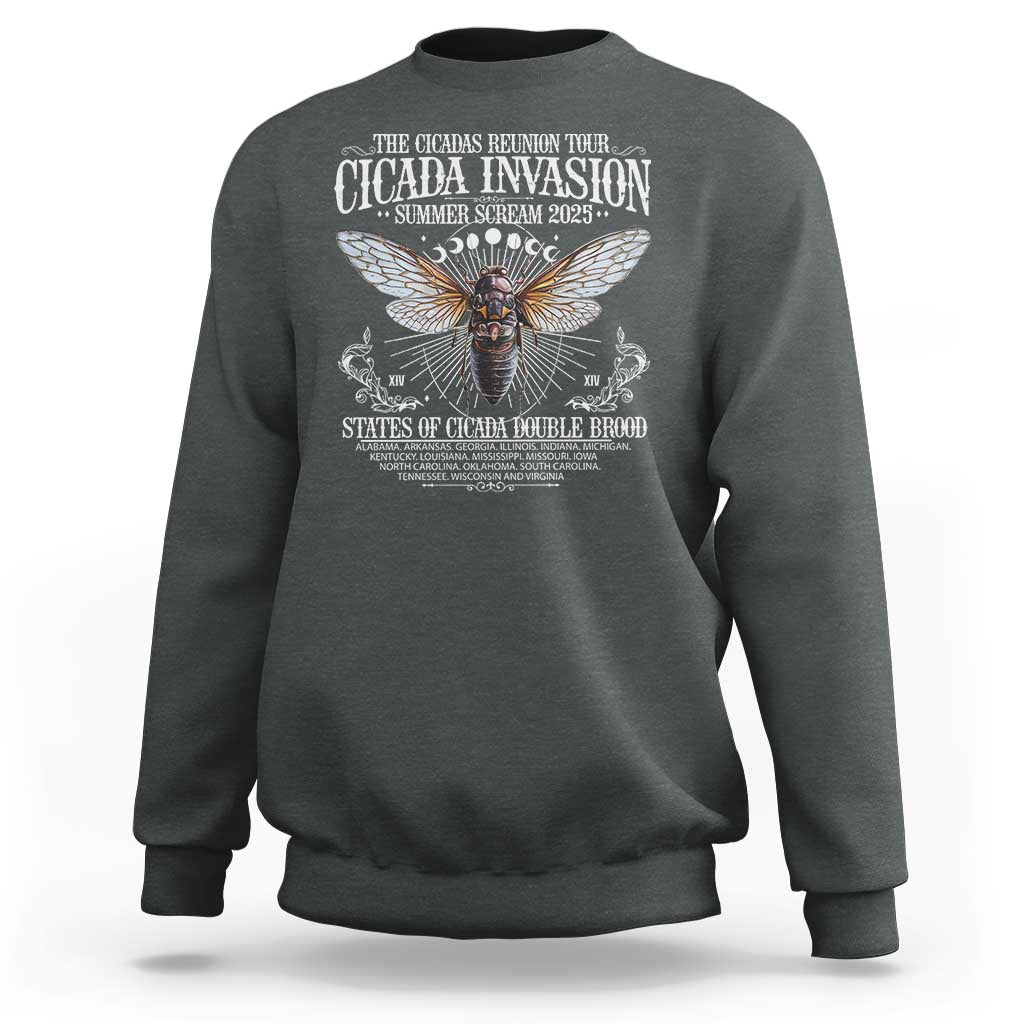 The Cicadas Reunion Tour 2025 Sweatshirt Cicada Invasion Brood XIV Vintage Concert Fest