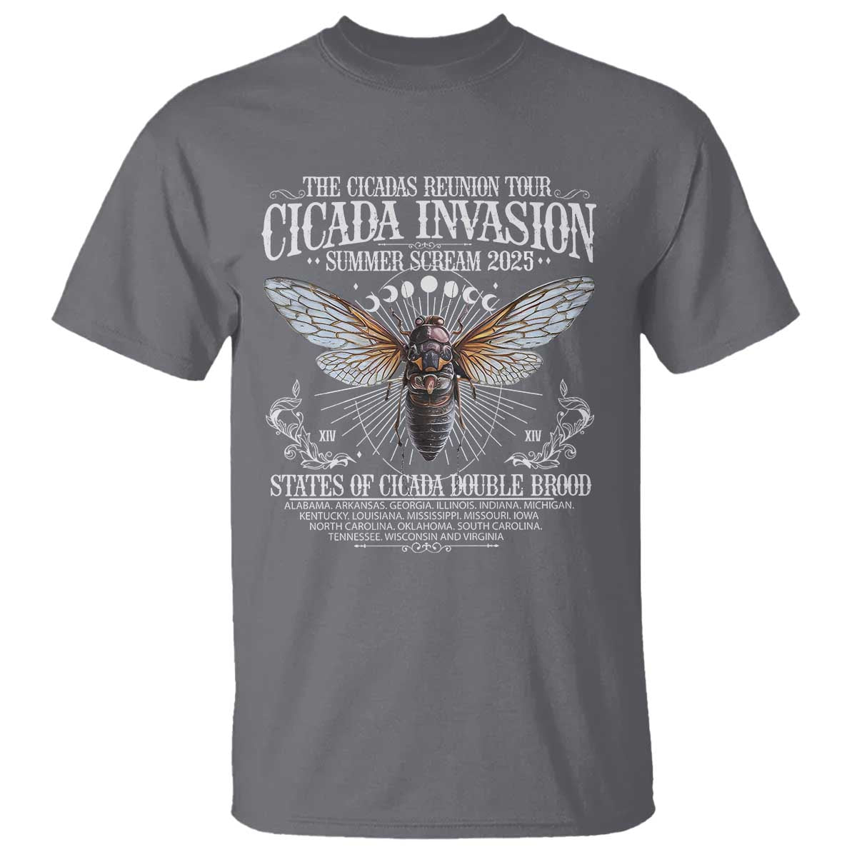 The Cicadas Reunion Tour 2025 T Shirt Cicada Invasion Brood XIV Vintage Concert Fest