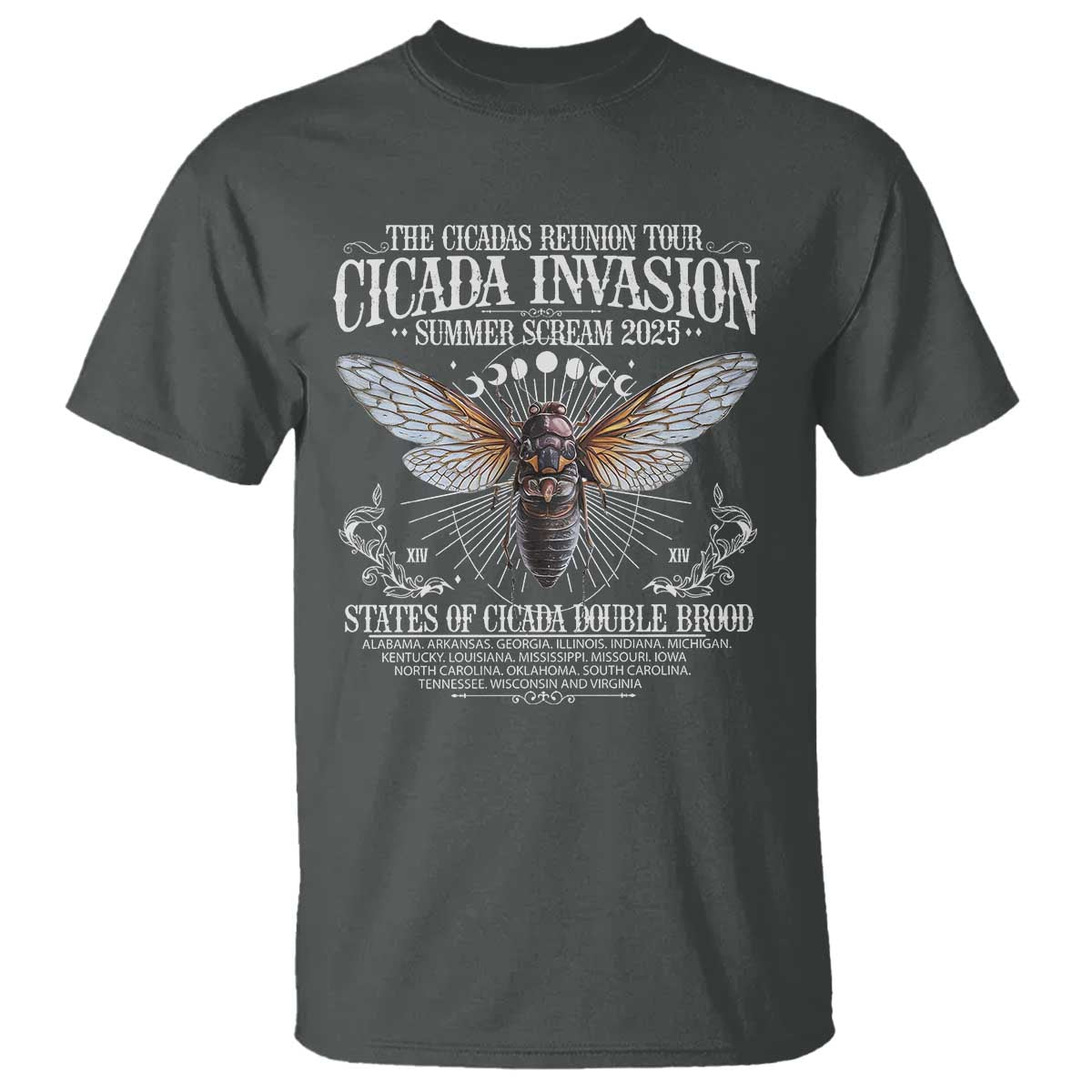 The Cicadas Reunion Tour 2025 T Shirt Cicada Invasion Brood XIV Vintage Concert Fest