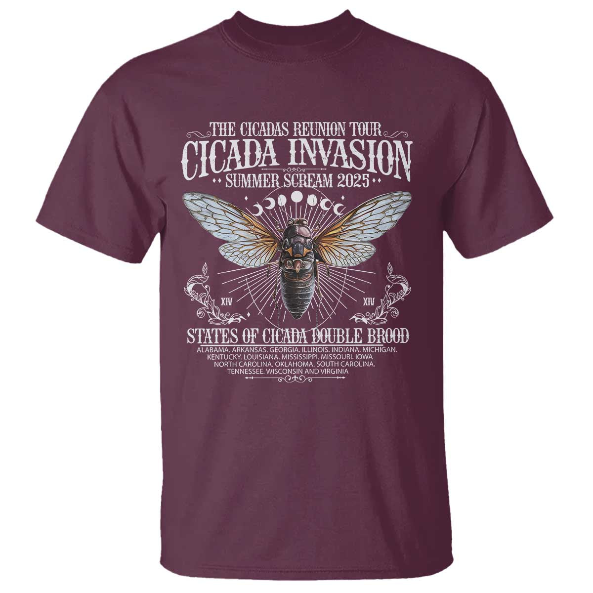 The Cicadas Reunion Tour 2025 T Shirt Cicada Invasion Brood XIV Vintage Concert Fest