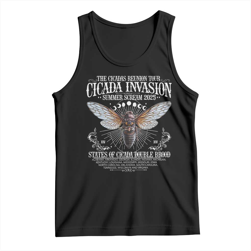 The Cicadas Reunion Tour 2025 Tank Top Cicada Invasion Brood XIV Vintage Concert Fest