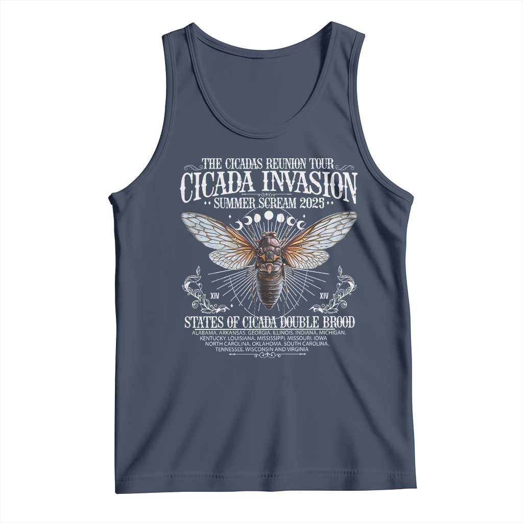 The Cicadas Reunion Tour 2025 Tank Top Cicada Invasion Brood XIV Vintage Concert Fest