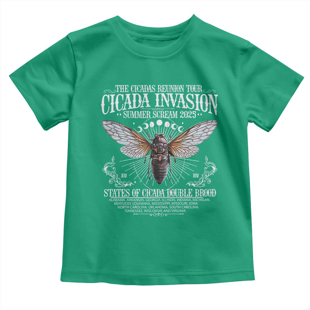 The Cicadas Reunion Tour 2025 Toddler T Shirt Cicada Invasion Brood XIV Vintage Concert Fest
