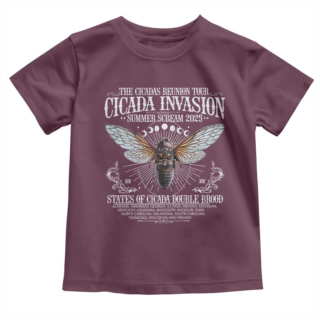 The Cicadas Reunion Tour 2025 Toddler T Shirt Cicada Invasion Brood XIV Vintage Concert Fest