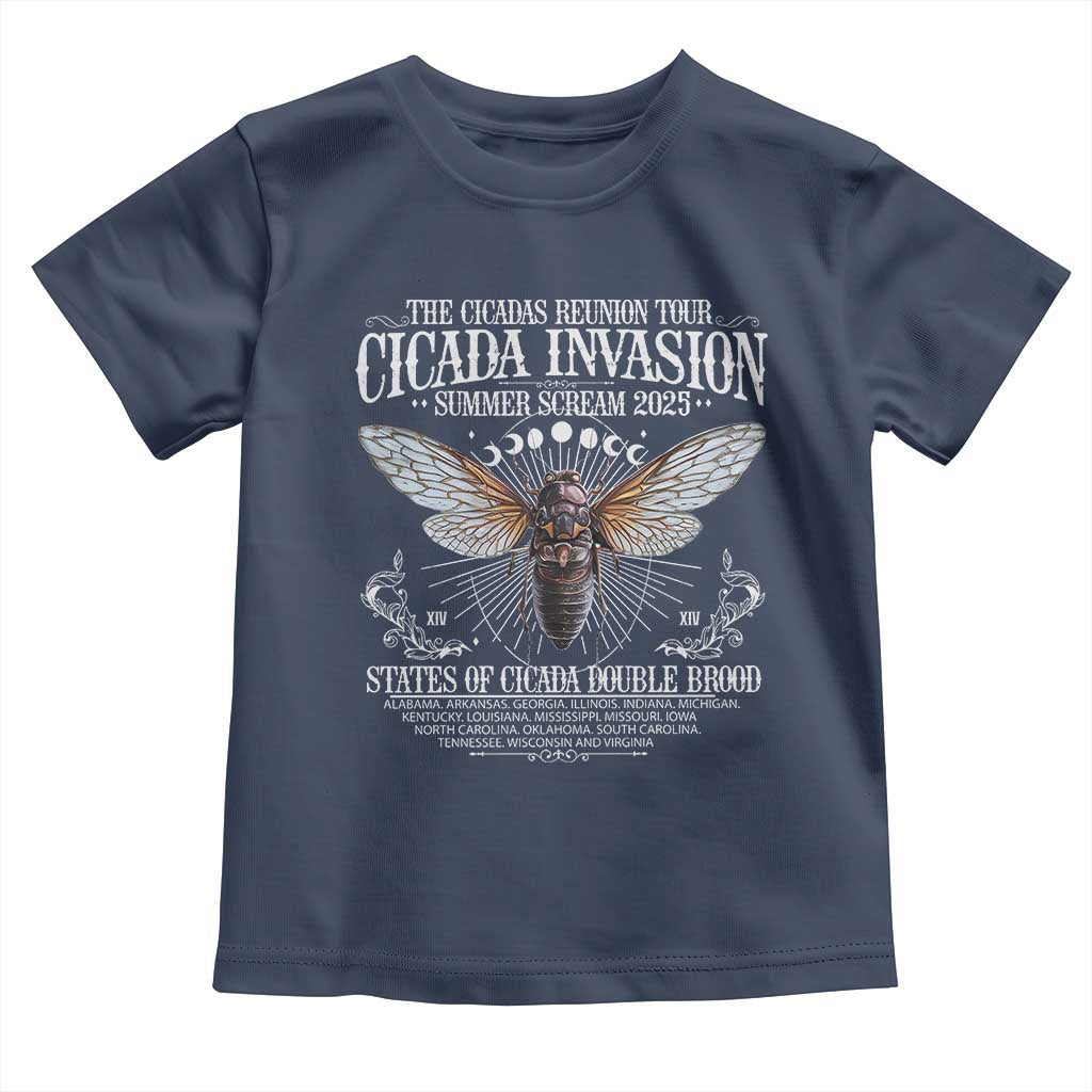 The Cicadas Reunion Tour 2025 Toddler T Shirt Cicada Invasion Brood XIV Vintage Concert Fest