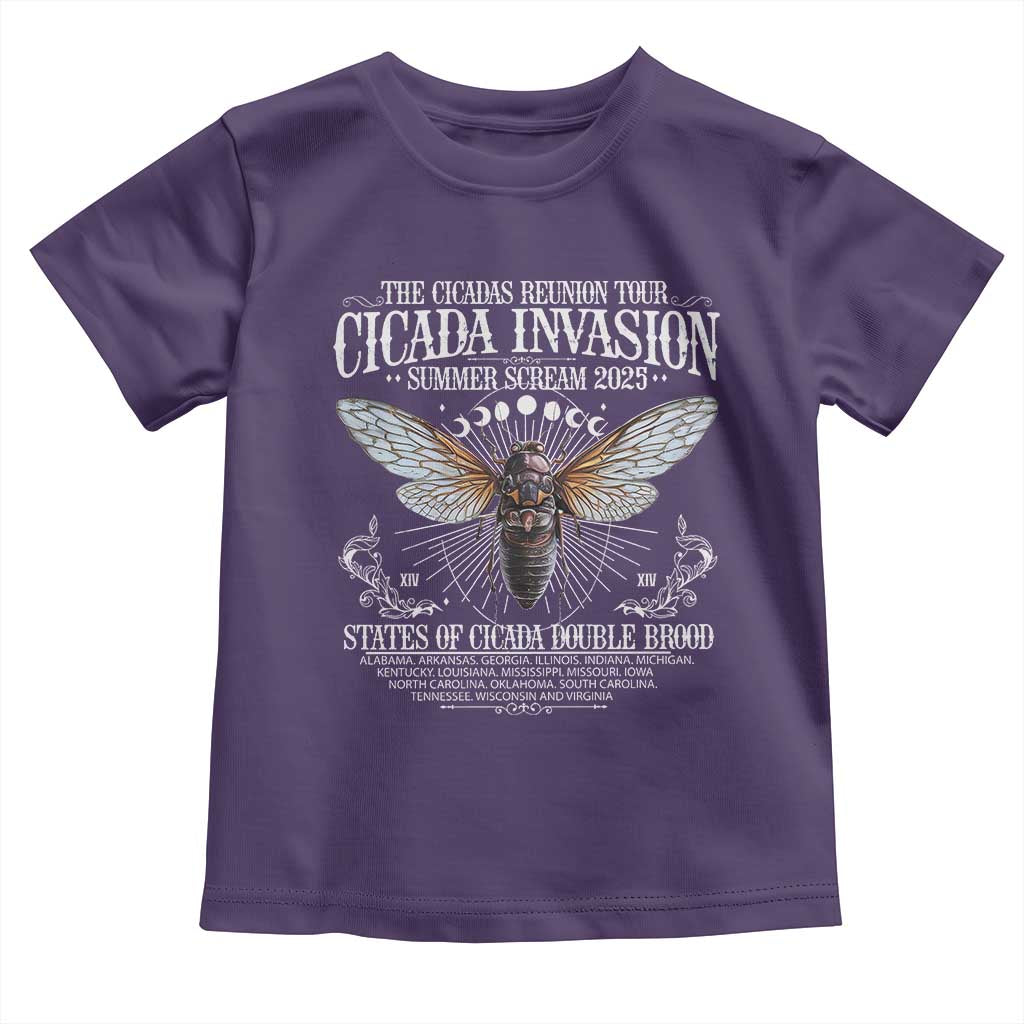 The Cicadas Reunion Tour 2025 Toddler T Shirt Cicada Invasion Brood XIV Vintage Concert Fest