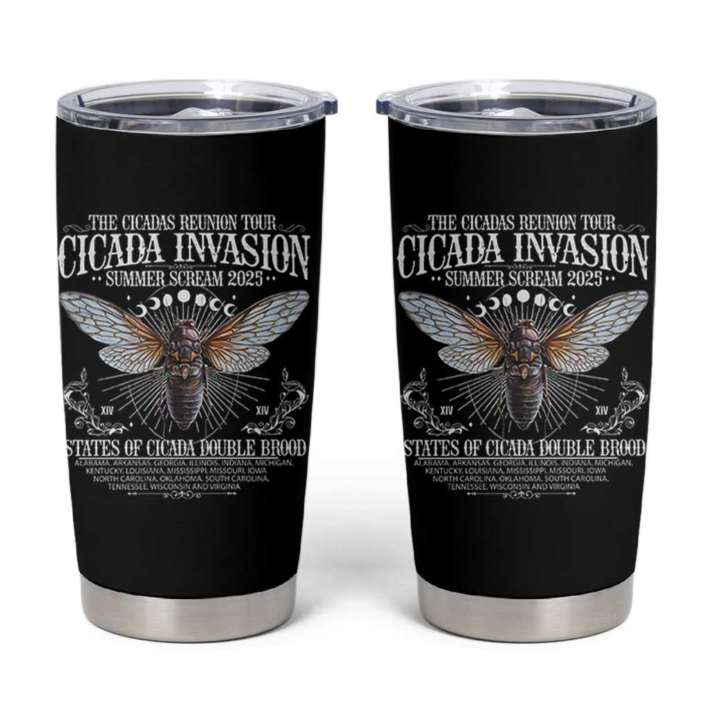 The Cicadas Reunion Tour 2025 Tumbler Cup Cicada Invasion Brood XIV Vintage Concert Fest
