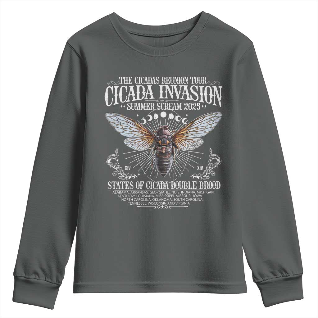 The Cicadas Reunion Tour 2025 Youth Sweatshirt Cicada Invasion Brood XIV Vintage Concert Fest