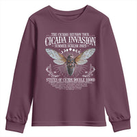 The Cicadas Reunion Tour 2025 Youth Sweatshirt Cicada Invasion Brood XIV Vintage Concert Fest