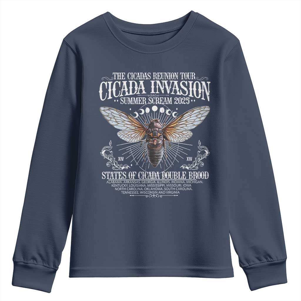 The Cicadas Reunion Tour 2025 Youth Sweatshirt Cicada Invasion Brood XIV Vintage Concert Fest