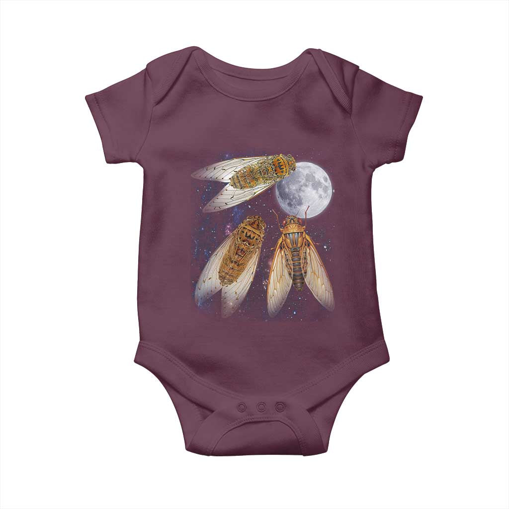 Funny 3 Cicadas Concert Fest Moon Cicada Reunion Baby Onesie