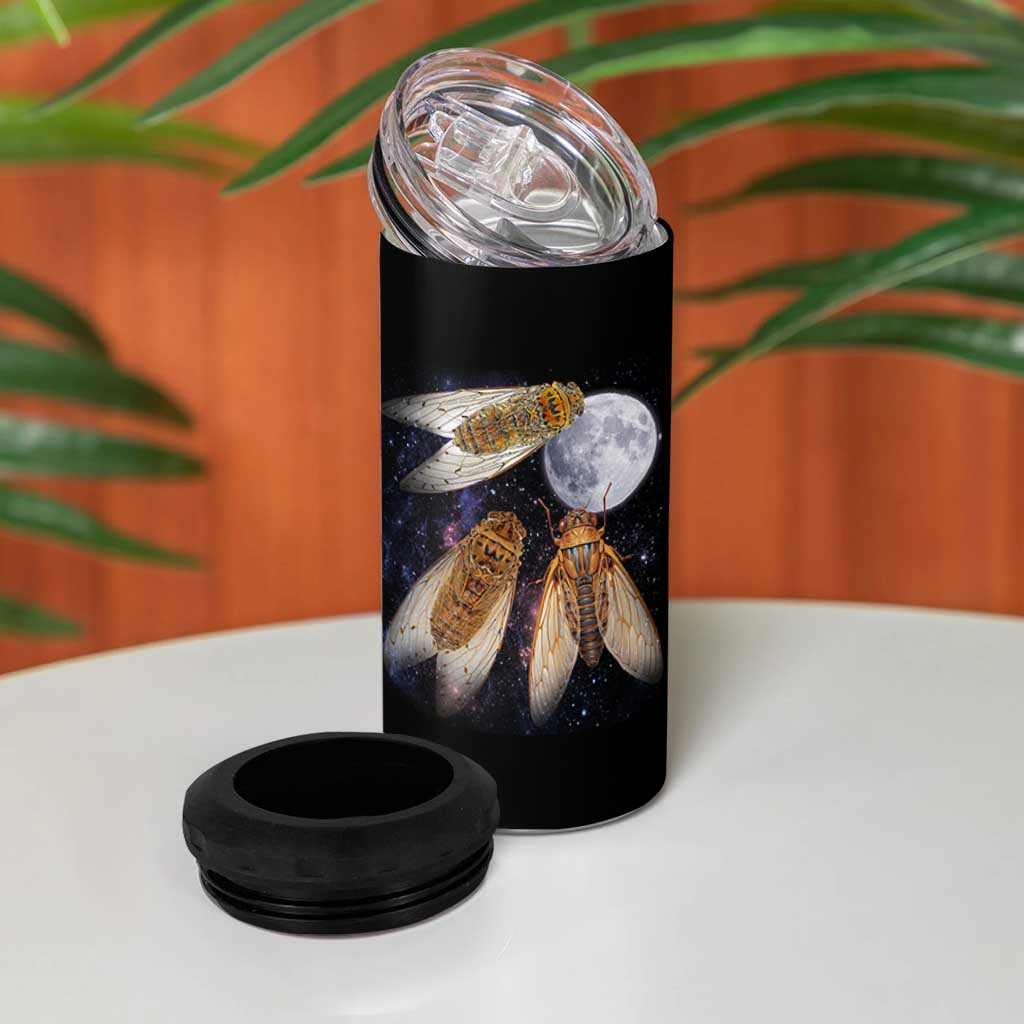 Funny 3 Cicadas Concert Fest Moon Cicada Reunion 4 in 1 Can Cooler Tumbler