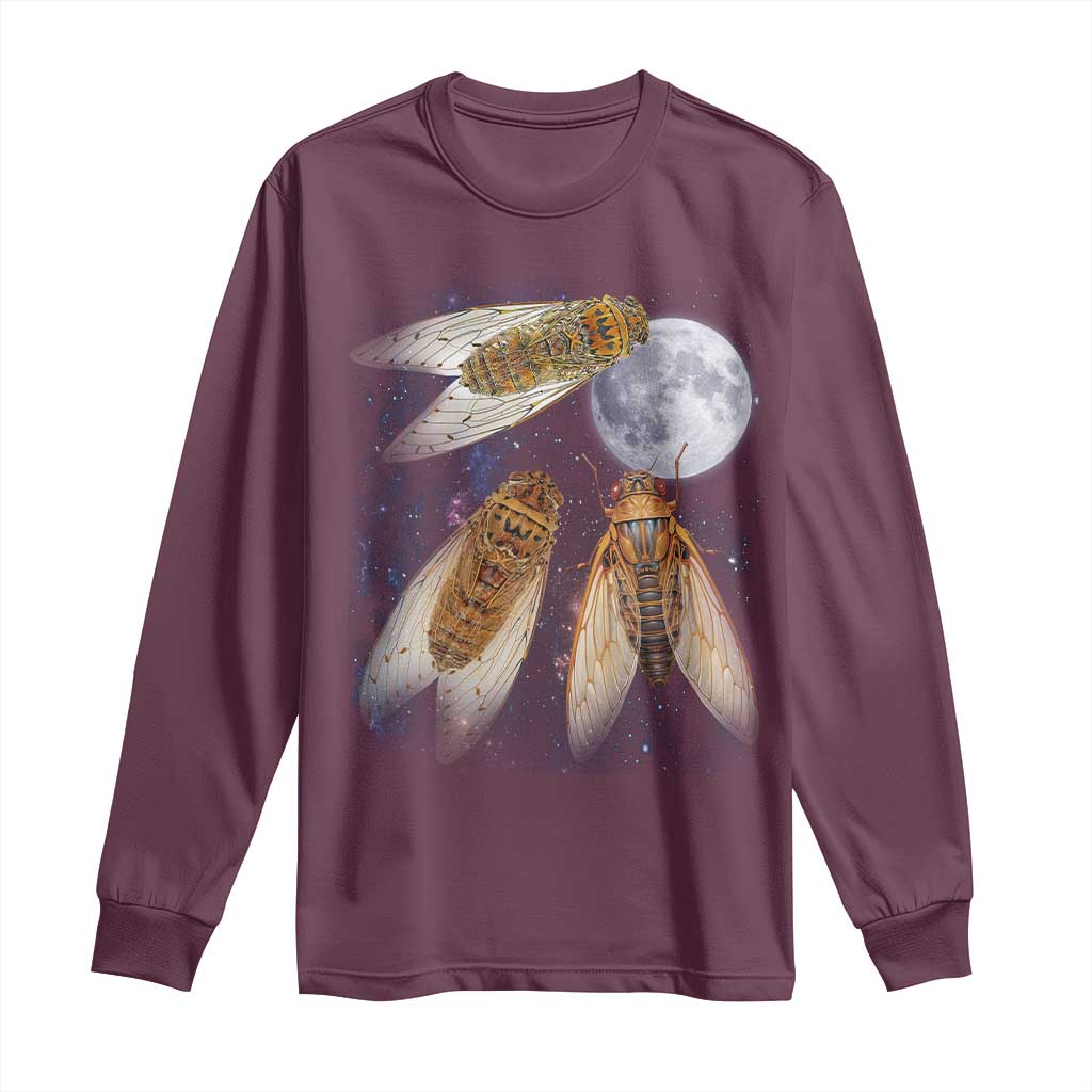 Funny 3 Cicadas Concert Fest Moon Cicada Reunion Long Sleeve Shirt